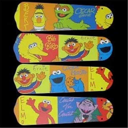 CEILING FAN DESIGNERS Ceiling Fan Designers 42SET-KIDS-SSEBB Sesame Street Elmo Big Bird 42 in. Ceiling Fan Blades Only 42SET-KIDS-SSEBB